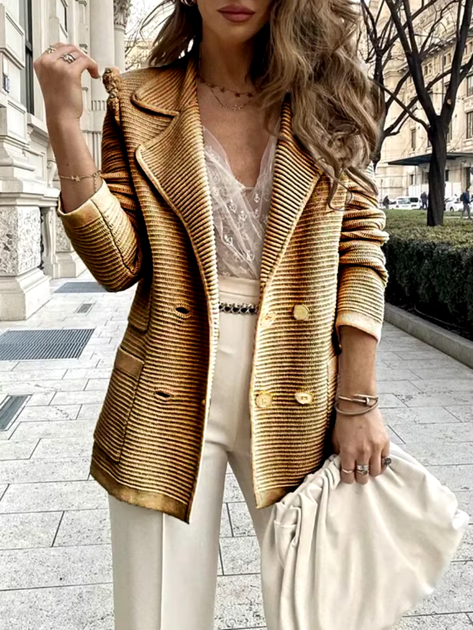 Birgitte™ | Afslappet og elegant blazer med ribkant